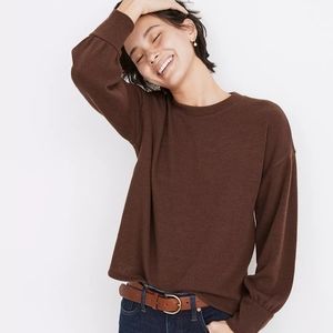 Madewell Brushed Knit Puff-Sleeve Top